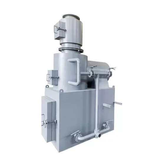 A compact vertical incinerator unit