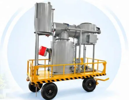 A trailer-mounted incinerator unit